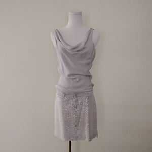 Elegant Silver Sequin Dress